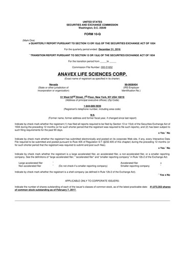 Thumbnail Anavex Life Sciences
 10-Q Quarterly Report FY2017 