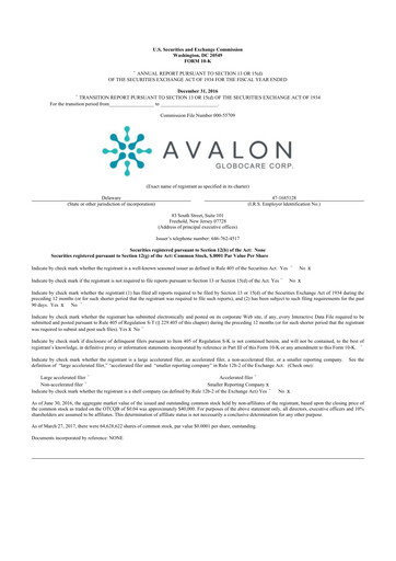 Thumbnail Avalon GloboCare 10-K Annual Report 2016
