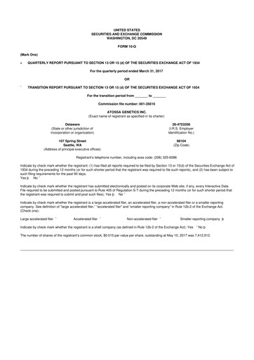 Thumbnail Atossa Therapeutics 10-Q Quarterly Report FY2017 