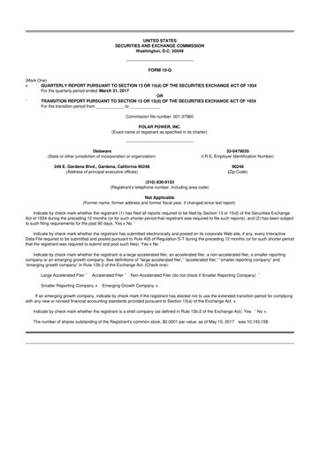 Thumbnail Polar Power
 10-Q Quarterly Report FY2017 