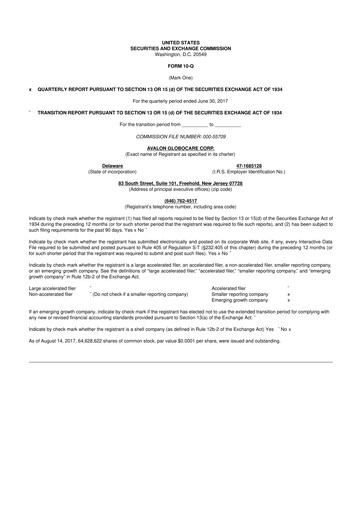 Thumbnail Avalon GloboCare 10-Q Quarterly Report FY2017 