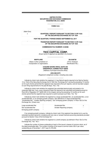 Miniature Oxford Square Capital
 10-Q Rapport trimestriel  