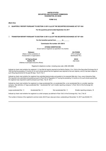 Thumbnail Atossa Therapeutics 10-Q Quarterly Report FY2017 