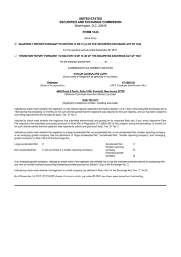 Thumbnail Avalon GloboCare 10-Q Quarterly Report FY2017 