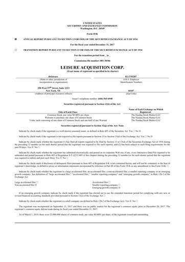 Miniature Ensysce Biosciences 10-K Rapport annuel 2017