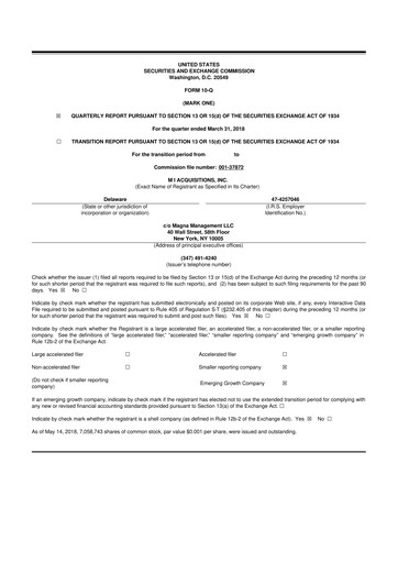 Thumbnail Priority Technology Holdings
 10-Q Quarterly Report FY2018 