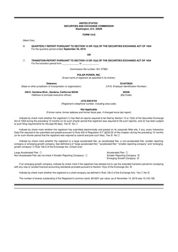 Thumbnail Polar Power
 10-Q Quarterly Report FY2018 