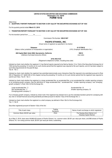 Thumbnail Alto Ingredients 10-Q Quarterly Report FY2019 