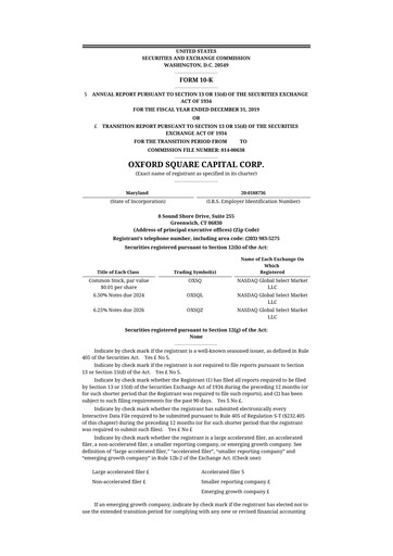 Thumbnail Oxford Square Capital
 10-K Annual Report 