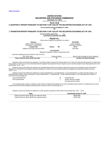 Vorschaubild Wayfair 10-Q Quartalsbericht 2023 