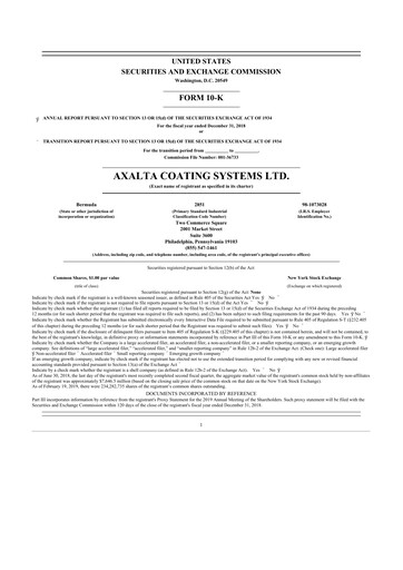 Thumbnail Axalta 10-K Annual Report 2018