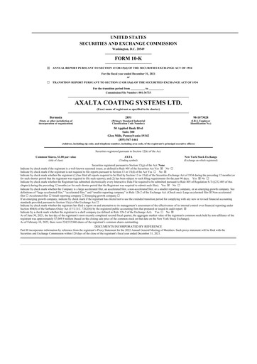 Thumbnail Axalta 10-K Annual Report 2021