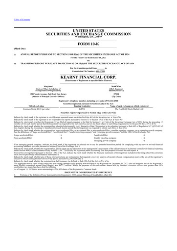 Thumbnail Kearny Financial
 10-K Annual Report 2023