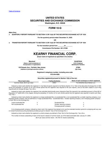 Thumbnail Kearny Financial
 10-Q Quarterly Report FY2026 