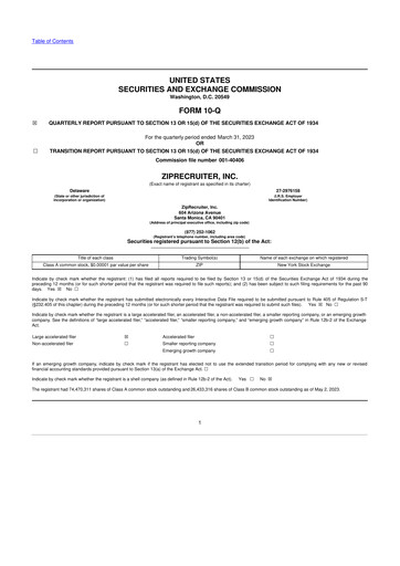 Thumbnail ZipRecruiter 10-Q Quarterly Report FY2023 