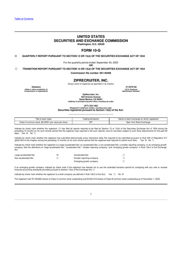 Thumbnail ZipRecruiter 10-Q Quarterly Report FY2023 