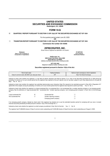 Thumbnail ZipRecruiter 10-Q Quarterly Report FY2025 