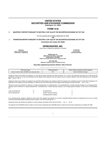 Thumbnail ZipRecruiter 10-Q Quarterly Report FY2025 