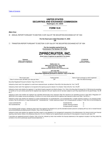 Thumbnail ZipRecruiter 10-K Annual Report 2025