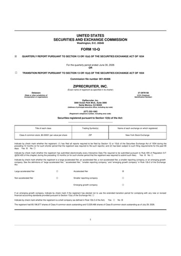 Thumbnail ZipRecruiter 10-Q Quarterly Report FY2026 