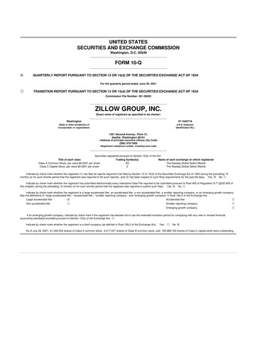 Miniature Zillow 10-Q Rapport trimestriel 2021 