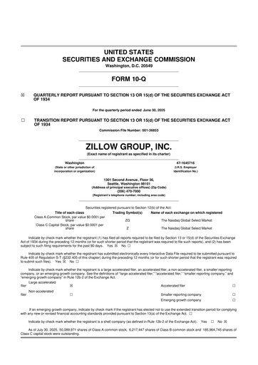Miniature Zillow 10-Q Rapport trimestriel 2025 