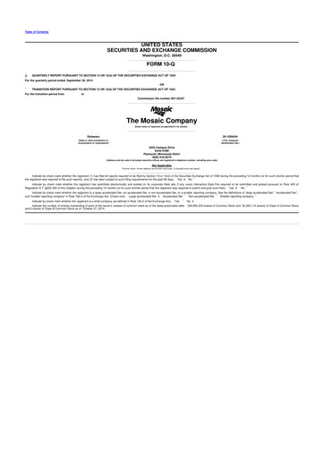 Thumbnail The Mosaic Company 10-Q Quarterly Report FY2014 
