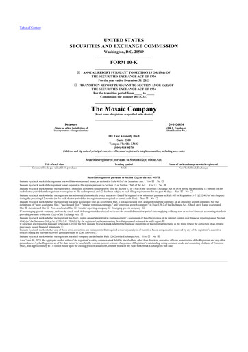 Thumbnail The Mosaic Company 10-K Annual Report 2023