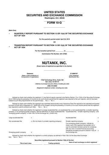 Thumbnail Nutanix 10-Q Quarterly Report FY2019 