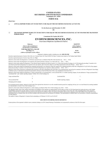 Thumbnail Evofem Biosciences
 10-K Annual Report 2018