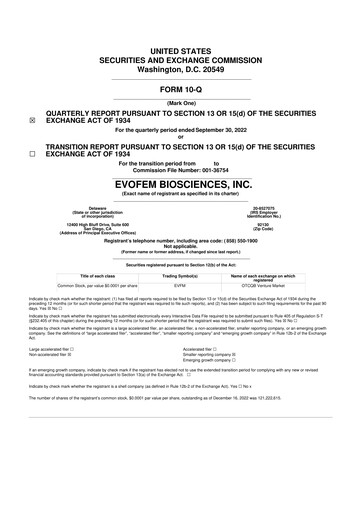 Thumbnail Evofem Biosciences
 10-Q Quarterly Report FY2022 
