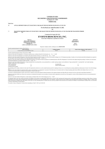 Thumbnail Evofem Biosciences
 10-K Annual Report 2022