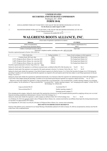 Thumbnail Walgreens Boots Alliance 10-K Annual Report 2019