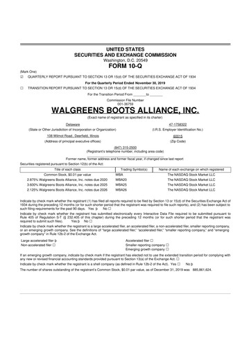 Vorschaubild Walgreens Boots Alliance 10-Q Quartalsbericht 2020 