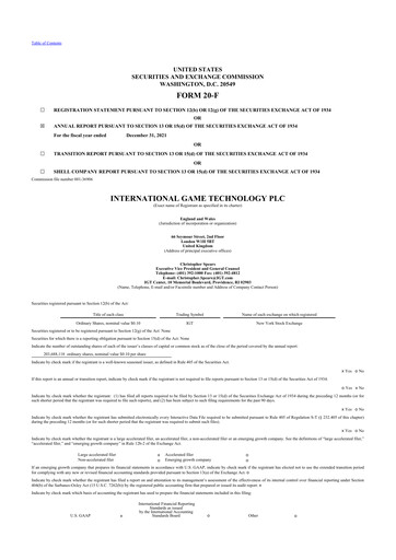 Thumbnail Brightstar Lottery 20-F Annual Report 2021