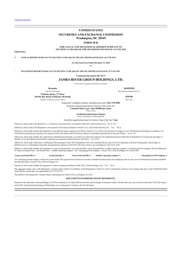 Thumbnail James River Group 10-K Annual Report 2018