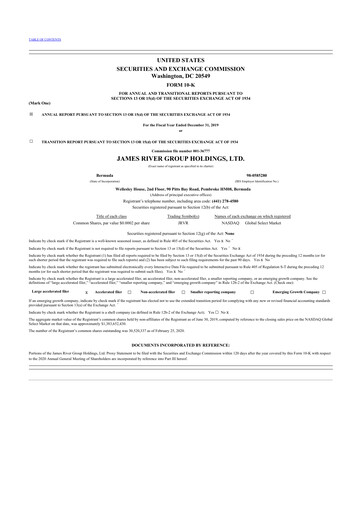 Thumbnail James River Group 10-K Annual Report 2019