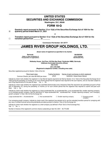 Miniature James River Group 10-Q Rapport trimestriel 2021 