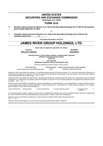 Miniature James River Group 10-Q Rapport trimestriel 2024 