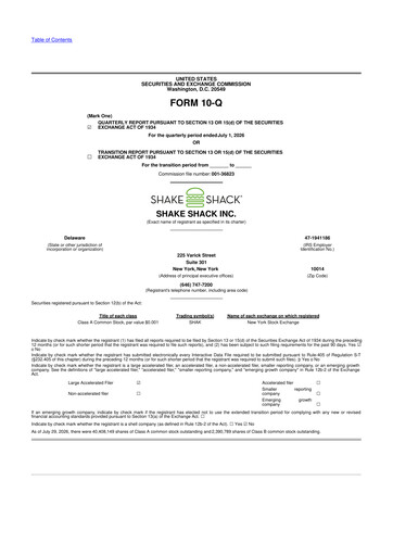 Thumbnail Shake Shack
 10-Q Quarterly Report FY2026 