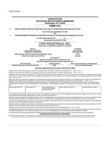 Thumbnail CSW Industrials
 10-K Annual Report 2026