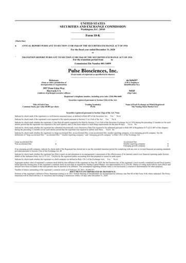 Thumbnail Pulse Biosciences
 10-K Annual Report 2020