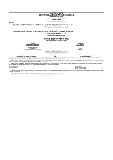 Vorschaubild Pulse Biosciences
 10-Q Quartalsbericht 2021 