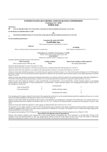 Thumbnail NerdWallet 10-K Annual Report 2021