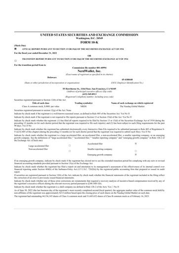 Thumbnail NerdWallet 10-K Annual Report 2022