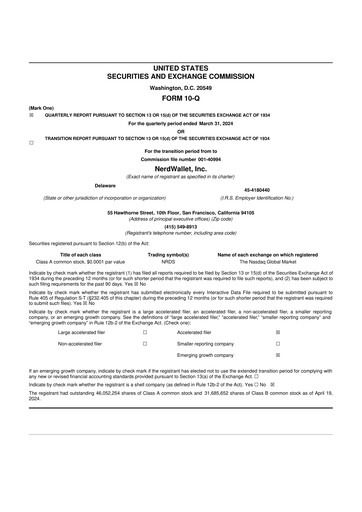 Thumbnail NerdWallet 10-Q Quarterly Report FY2024 