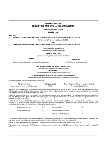 Thumbnail NerdWallet 10-Q Quarterly Report FY2025 