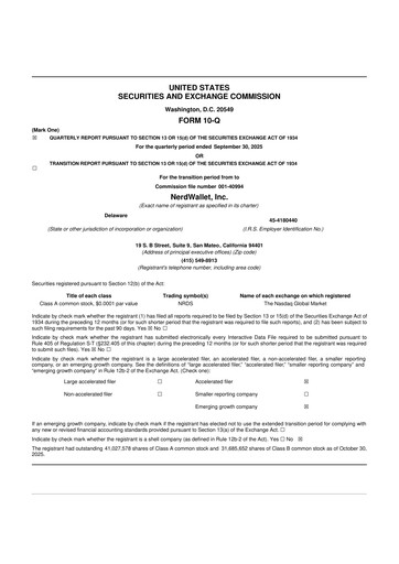 Thumbnail NerdWallet 10-Q Quarterly Report FY2025 