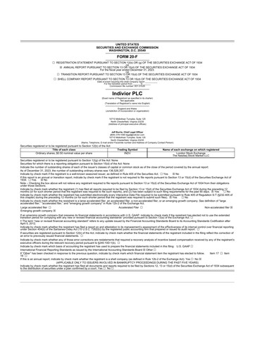 Thumbnail Indivior PLC 20-F Annual Report 2023