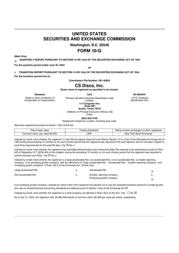 Thumbnail CS Disco 10-Q Quarterly Report FY 